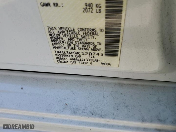 2017 Nissan Altima 2.5 S with VIN 1N4AL3AP0HC120745, listed as a Copart auction lot 48706525 with 171,473 mi miles and Salvage Title. Bid and sale history available at carsss.com. Image 14.