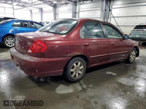 2003 Kia Spectra with VIN KNAFB121735217341, listed as a Copart auction lot 72016504 with 116,224 mi miles and Salvage Title. Bid and sale history available at DreamBid. Image 3.