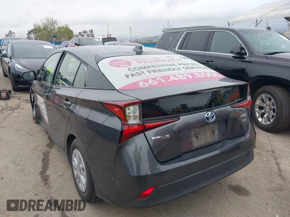 2022 Toyota Prius L Eco with VIN JTDKAMFU3N3190079, listed as a IAAI auction lot 41771356 with 52,607 mi miles and . Bid and sale history available at DreamBid. Image 3.