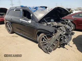 2022 Mercedes-Benz GLS 450 with VIN 4JGFF5KE9NA638243, listed as a Copart auction lot 69965734 with Not Provided miles and Salvage Title. Bid and sale history available at DreamBid. Image 4.