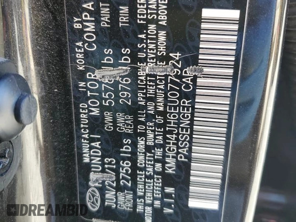 2014 Hyundai Equus Signature with VIN KMHGH4JH6EU077924, listed as a Copart auction lot 49043885 with 101,753 mi miles and Salvage Title. Bid and sale history available at DreamBid. Image 14.
