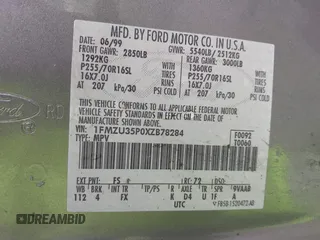 1999 Ford Explorer XLT с VIN 1FMZU35P0XZB78284, выставлен на аукционе IAAI как лот 41510875 с пробегом 231 923 миль миль и . История ставок и продаж доступна на DreamBid. Изображение 9.