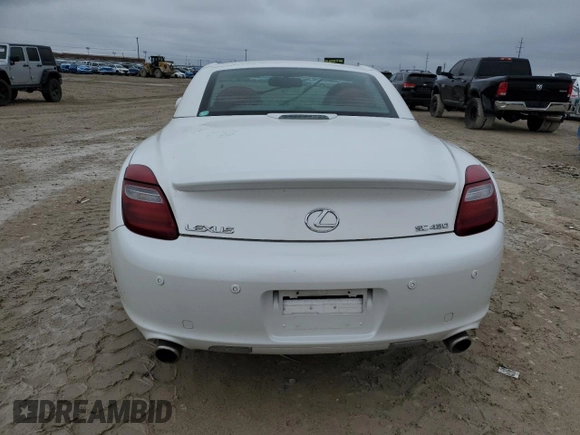 2007 Lexus SC 430 with VIN JTHFN45YX79011643, listed as a Copart auction lot 44015675 with Not Provided miles and Salvage Title. Bid and sale history available at DreamBid. Image 6.