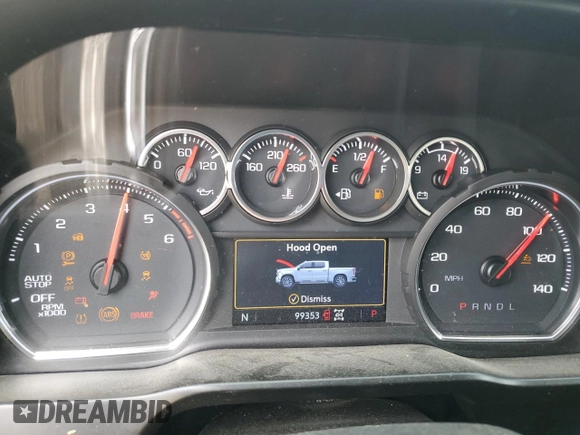 2021 Chevrolet Silverado 1500 LT with VIN 3GCUYDET4MG154765, listed as a Copart auction lot 48231225 with 99,353 mi miles and Salvage Title. Bid and sale history available at carsss.com. Image 9.