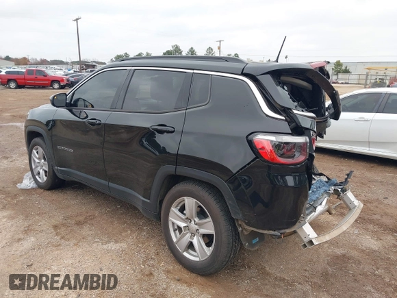 2022 Jeep Compass Latitude with VIN 3C4NJCBB4NT198353, listed as a IAAI auction lot 41048123 with 44,771 mi miles and . Bid and sale history available at carsss.com. Image 3.