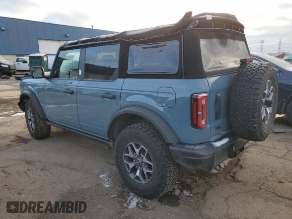 2022 Ford Bronco with VIN 1FMEE5DH8NLA89385, listed as a Copart auction lot 81772054 with 28,064 mi miles and Salvage Title. Bid and sale history available at DreamBid. Image 2.