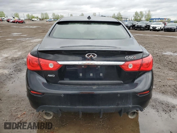 2016 Infiniti Q50 Red Sport 400 with VIN JN1FV7AR2GM450725, listed as a Copart auction lot 57329165 with 174,377 mi miles and Clean title. Bid and sale history available at DreamBid. Image 6.
