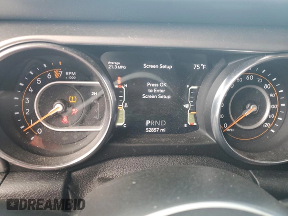 2021 Jeep Wrangler Unlimited Sahara z VIN 1C4HJXEGXMW631033, wystawiony jako Copart lot #75080754 z przebiegiem 52 857 mil mil oraz Szkoda całkowita • Salvage title. Historia ofert i sprzedaży dostępna na DreamBid. Obrazek 9.