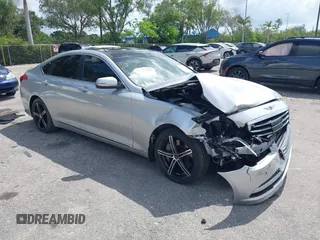 2017 Genesis G80 3.8L z VIN KMHGN4JE5HU170100, wystawiony jako IAAI lot #42366935 z przebiegiem 54 260 mil mil oraz . Historia ofert i sprzedaży dostępna na DreamBid. Obrazek 1.