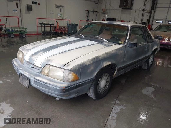 1989 Ford Mustang with VIN 1FABP40A3KF188992, listed as a IAAI auction lot 42076796 with 43,676 mi miles and . Bid and sale history available at DreamBid. Image 17.