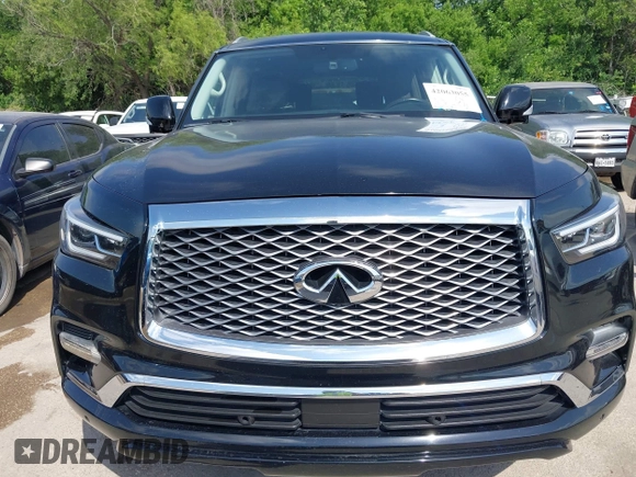 2018 Infiniti QX80 with VIN JN8AZ2NF4J9660983, listed as a IAAI auction lot 42063055 with 24,347 mi miles and . Bid and sale history available at DreamBid. Image 6.