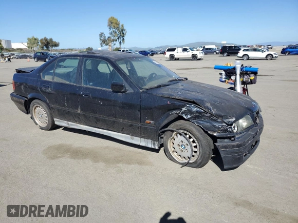 1995 BMW 3 Series 325i with VIN WBACB3320SFE20623, listed as a Copart auction lot 46693585 with 0 mi miles and Salvage Title. Bid and sale history available at carsss.com. Image 4.