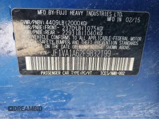 2015 Subaru WRX with VIN JF1VA1A62F9832199, listed as a Copart auction lot 42044115 with 114,819 mi miles and Salvage Title. Bid and sale history available at carsss.com. Image 12.