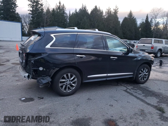 2014 Infiniti QX60 with VIN 5N1AL0MM2EC520730, listed as a Copart auction lot 81317454 with 133,627 mi miles and Salvage Title. Bid and sale history available at carsss.com. Image 3.