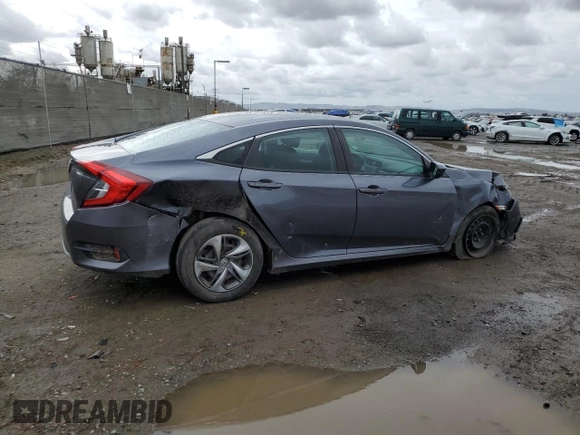 2020 Honda Civic Sedan LX with VIN 2HGFC2F68LH554266, listed as a Copart auction lot 49242715 with 51,778 mi miles and Salvage Title. Bid and sale history available at carsss.com. Image 3.