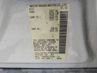 2016 Nissan Altima 2.5 SL with VIN 1N4AL3AP4GC239106, listed as a IAAI auction lot 41738514 with 1 mi miles. Bid and sale history available at carsss.com. Image 9.