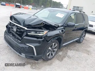 2024 Honda Pilot Elite with VIN 5FNYG1H87RB035776, listed as a IAAI auction lot 41721644 with 14,697 mi miles. Bid and sale history available at carsss.com. Image 2.