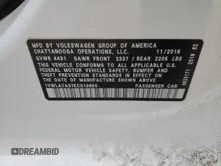 2019 Volkswagen Passat 2.0T Wolfsburg Edition with VIN 1VWLA7A37KC010650, listed as a Copart auction lot 42415405 with 26,305 mi miles and Salvage Title. Bid and sale history available at carsss.com. Image 12.