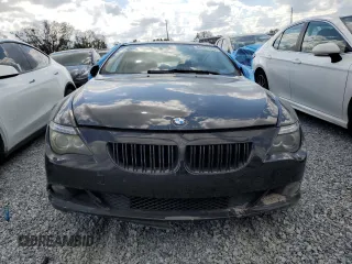 2008 BMW 6 Series 650i with VIN WBAEA53598CV91721, listed as a Copart auction lot 44541155 with 0 mi miles and Salvage Title. Bid and sale history available at carsss.com. Image 5.