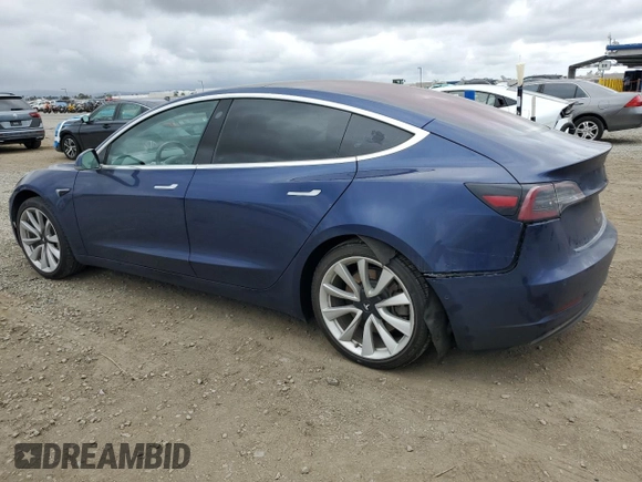2018 Tesla Model 3 Long Range Battery with VIN 5YJ3E1EA3JF024835, listed as a Copart auction lot 53510345 with 197,560 mi miles and Salvage Title. Bid and sale history available at DreamBid. Image 2.