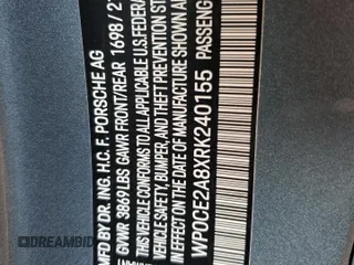 2024 Porsche 718 Spyder RS z VIN WP0CE2A8XRK240155, wystawiony jako Copart lot #67824394 z przebiegiem Nie podano mil oraz Szkody całkowita. Historia ofert i sprzedaży dostępna na DreamBid. Obrazek 14.