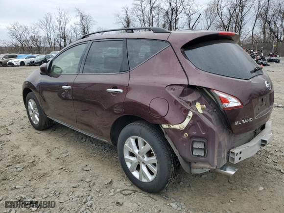 2014 Nissan Murano SL with VIN JN8AZ1MU4EW406286, listed as a Copart auction lot 46059485 with 89,633 mi miles and Salvage Title. Bid and sale history available at carsss.com. Image 2.