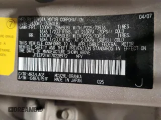 2007 Toyota Highlander w/3rd Row z VIN JTEEP21A170228972, wystawiony jako Copart lot #54610915 z przebiegiem 265 628 mil mil oraz Czysty tytuł • Clean title. Historia ofert i sprzedaży dostępna na DreamBid. Obrazek 13.