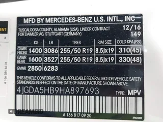 2017 Mercedes-Benz GLE 350 with VIN 4JGDA5HB9HA897693, listed as a IAAI auction lot 41877047 with 91,480 mi miles and . Bid and sale history available at DreamBid. Image 9.