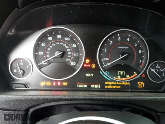 2015 BMW 3 Series 328i xDrive with VIN WBA3B5G57FNS14630, listed as a Copart auction lot 52929145 with 135,998 mi miles and Salvage Title. Bid and sale history available at carsss.com. Image 9.