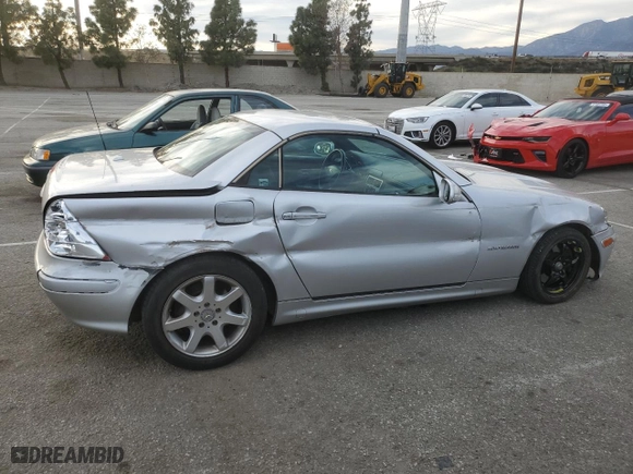 2001 Mercedes-Benz SLK-Class Kompressor with VIN WDBKK49F21F193606, listed as a Copart auction lot 47139945 with 156,424 mi miles and Salvage Title. Bid and sale history available at carsss.com. Image 3.