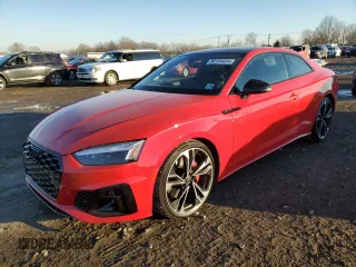 2024 Audi S5 Coupe Premium Plus with VIN WAUP4AF58RA075982, listed as a Copart auction lot 86134434 with 604 mi miles and Salvage Title. Bid and sale history available at carsss.com. Image 1.