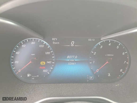 2021 Mercedes-Benz GLC with VIN W1N0G8DB6MF955676, listed as a Copart auction lot 49124535 with 52,441 mi miles and Salvage Title. Bid and sale history available at carsss.com. Image 9.