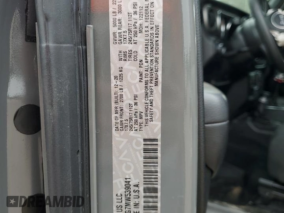 2021 Jeep Wrangler Willys with VIN 1C4GJXAG7MW539041, listed as a Copart auction lot 60457725 with 23,612 mi miles and Salvage title. Bid and sale history available at DreamBid. Image 12.