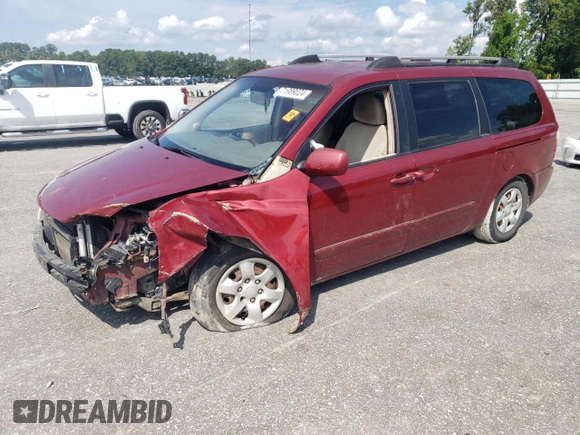 2007 Kia Sedona EX with VIN KNDMB233976117306, listed as a Copart auction lot 71989024 with 234,352 mi miles and Salvage Title. Bid and sale history available at carsss.com. Image 1.