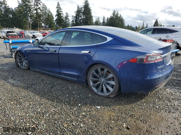 2016 Tesla Model S 90D with VIN 5YJSA1E24GF172713, listed as a Copart auction lot 50810655 with 61,156 mi miles and Salvage Title. Bid and sale history available at carsss.com. Image 2.