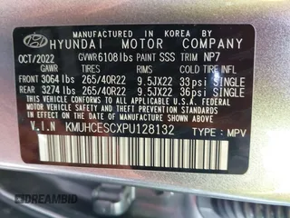 2023 Genesis GV80 with VIN KMUHCESCXPU128132, listed as a IAAI auction lot 41781980 with 14,697 mi miles. Bid and sale history available at carsss.com. Image 9.