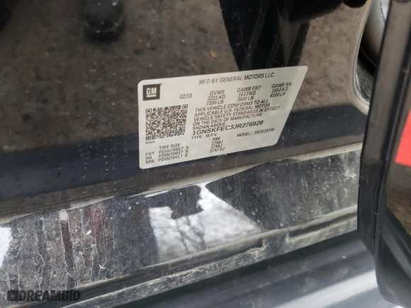 2018 Chevrolet Tahoe Commercial with VIN 1GNSKFEC3JR276928, listed as a Copart auction lot 48980425 with 50,206 mi miles and Salvage Title. Bid and sale history available at carsss.com. Image 14.