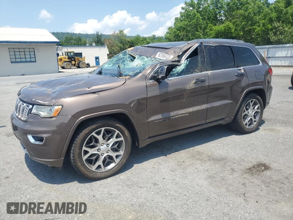 2020 Jeep Grand Cherokee Overland with VIN 1C4RJFCG7LC407185, listed as a Copart auction lot 62366435 with 44,679 mi miles and Salvage title. Bid and sale history available at DreamBid. Image 1.