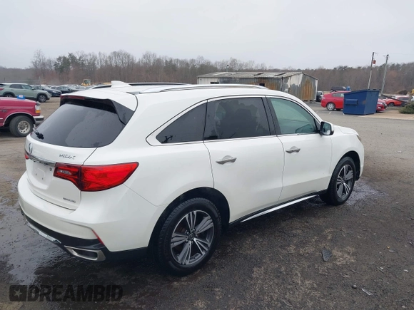 2017 Acura MDX with VIN 5FRYD4H39HB024919, listed as a IAAI auction lot 41785118 with 90,573 mi miles. Bid and sale history available at carsss.com. Image 4.