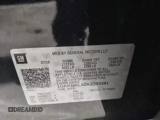 2019 GMC Acadia SLE with VIN 1GKKNKLA2KZ293381, listed as a IAAI auction lot 41378807 with 143,131 mi miles. Bid and sale history available at carsss.com. Image 9.