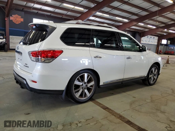 2015 Nissan Pathfinder Platinum z VIN 5N1AR2MM0FC632244, wystawiony jako Copart lot #54204885 z przebiegiem 229 886 mil mil oraz Czysty tytuł • Clean title. Historia ofert i sprzedaży dostępna na DreamBid. Obrazek 3.
