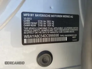 2013 BMW 7 Series 750i с VIN WBAYA8C54DC996698, выставлен на аукционе Copart как лот 53235915 с пробегом 116 247 миль миль и Списание • Salvage title. История ставок и продаж доступна на DreamBid. Изображение 13.