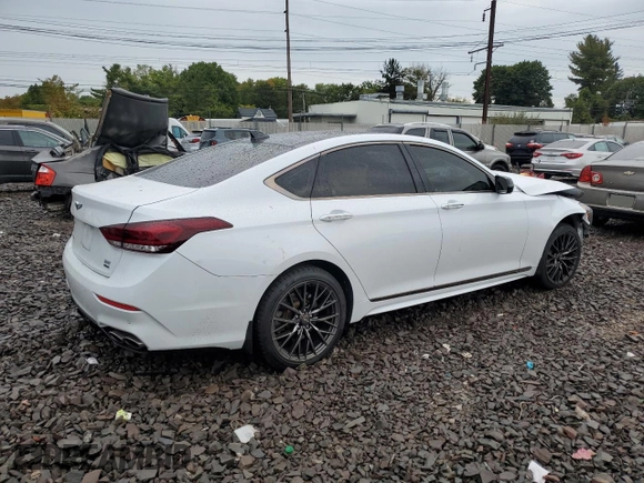 2018 Genesis G80 3.3T Sport with VIN KMHGN4JB3JU248921, listed as a Copart auction lot 71305654 with 73,718 mi miles and Salvage Title. Bid and sale history available at carsss.com. Image 3.