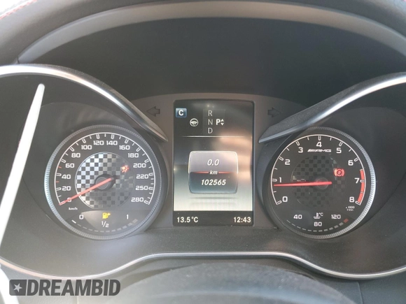 2017 Mercedes-Benz C 43 AMG with VIN 55SWF6EB6HU188251, listed as a Copart auction lot 47346215 with 102,565 mi miles and Salvage Title. Bid and sale history available at DreamBid. Image 9.