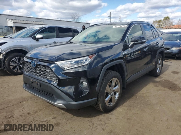 2020 Toyota RAV4 Hybrid Limited with VIN JTMD6RFV5LD006915, listed as a Copart auction lot 48179415 with 64,999 mi miles and Salvage Title. Bid and sale history available at carsss.com. Image 1.