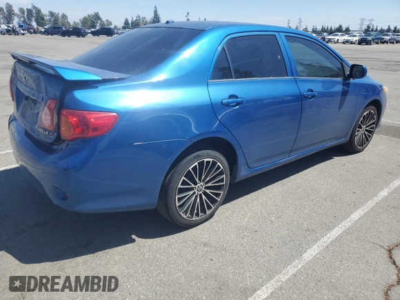 2009 Toyota Corolla with VIN JTDBL40E399093172, listed as a Copart auction lot 53878355 with 135,317 mi miles and Salvage Title. Bid and sale history available at carsss.com. Image 3.