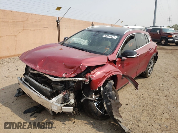2017 Infiniti QX30 Luxury with VIN SJKCH5CR9HA024782, listed as a Copart auction lot 50143561 with 76,899 mi miles and Salvage title. Bid and sale history available at DreamBid. Image 2.