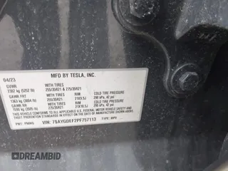 2023 Tesla Model Y Performance with VIN 7SAYGDEF2PF757113, listed as a IAAI auction lot 41881175 with 54,809 mi miles and . Bid and sale history available at DreamBid. Image 9.