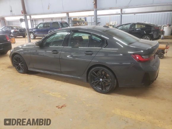 2024 BMW 3 Series M340i xDrive with VIN 3MW49FF07R8E07606, listed as a Copart auction lot 43649495 with 0 mi miles and Salvage Title. Bid and sale history available at carsss.com. Image 2.