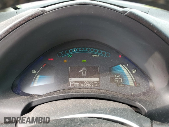 2015 Nissan LEAF SV with VIN 1N4AZ0CPXFC326114, listed as a Copart auction lot 53388853 with 55,760 mi miles. Bid and sale history available at carsss.com. Image 9.